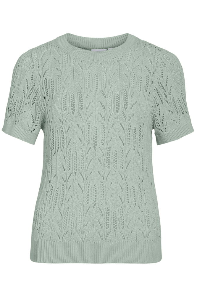 VICOTTI S/S O-NECK KNIT TOP - NOOS 14102700 SILT GREEN